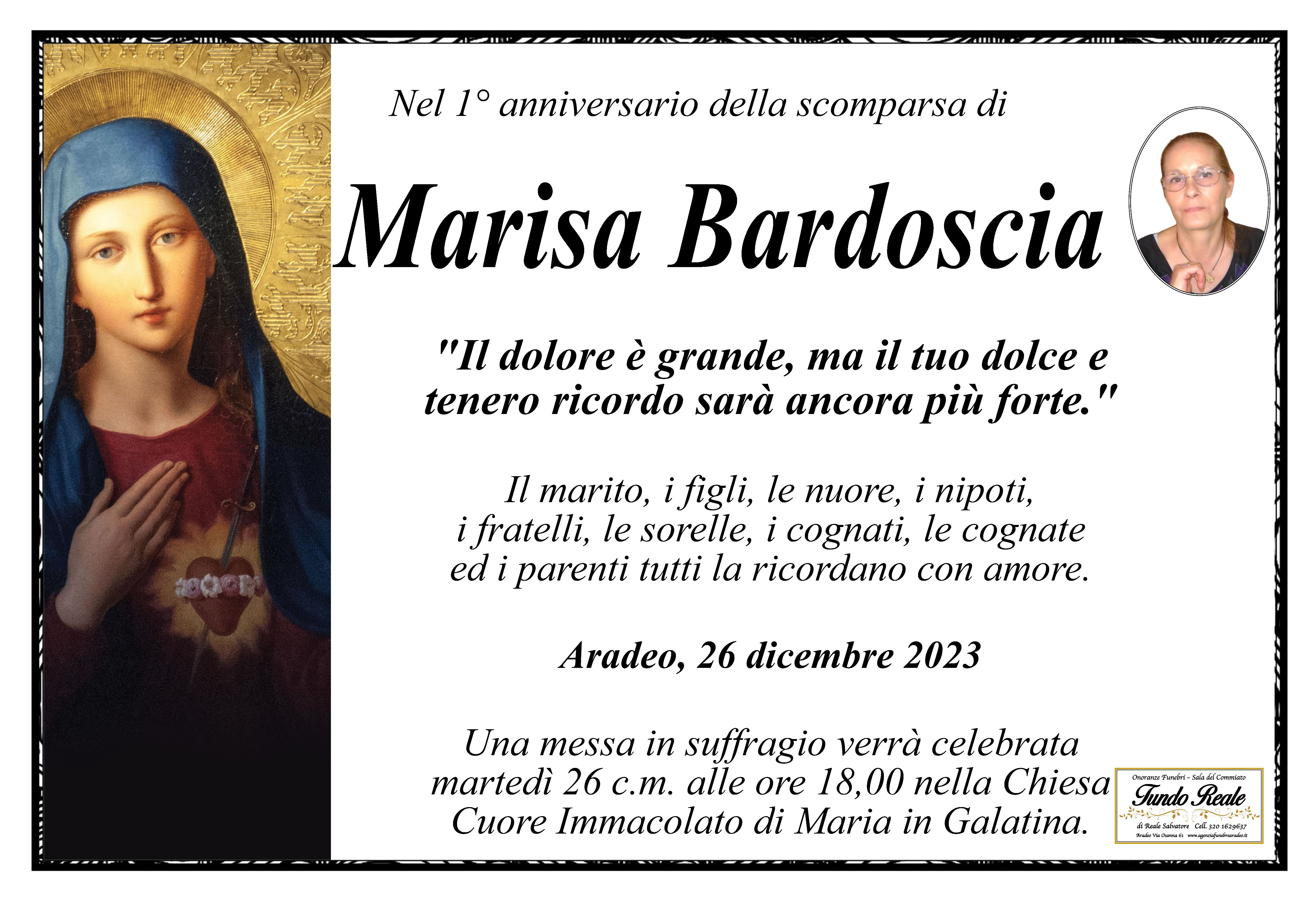 1° anniversario Bardoscia Marisa